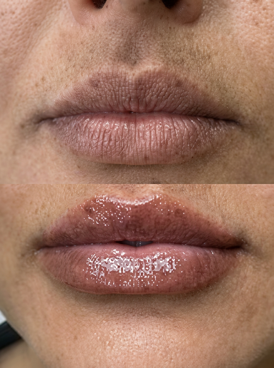 Antes e depois — Preenchimento Labial